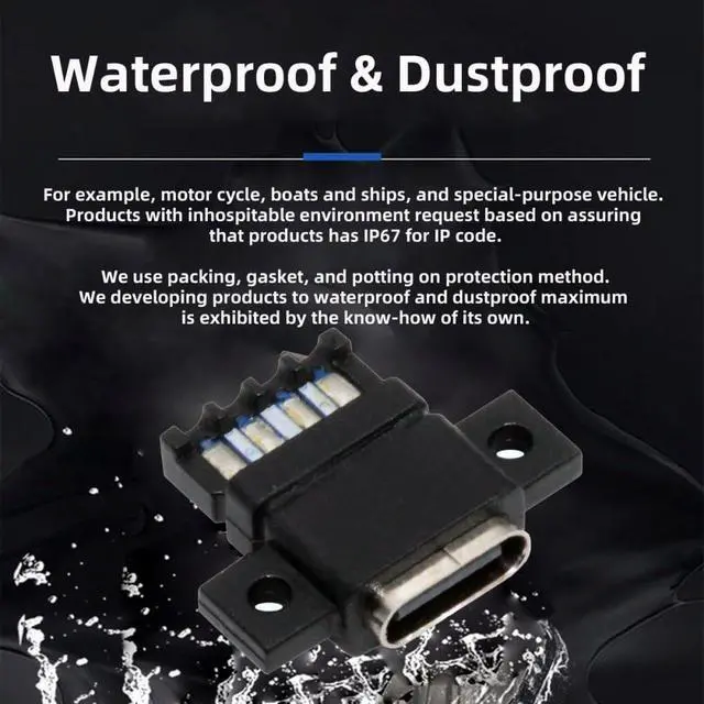 Alt view image 7 of 7 - 5pcs/Set DIY OEM Type C Female Socket Connector to 6Pin PCBA Pinout Flat Scew Mount Type DC 5V/20V PD Power