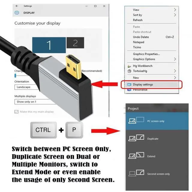 Alt view image 6 of 7 - 90 Degree Left Angled Micro HDMI 2.1 Ultra Thin HDTV Cable 8K 4K Hyper Super Flexible Slim Cord Type-A to Type-D for Camera HDTV 50cm