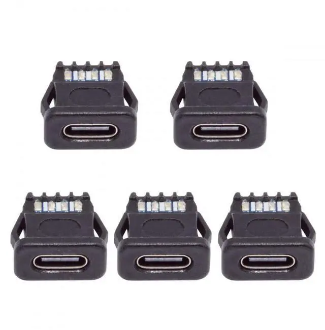 Main image of 5pcs/Set DIY OEM Type C Female Socket Connector to 6Pin PCBA Pinout Rectangle Latch Mount Type DC 5V/20V PD Power IP67