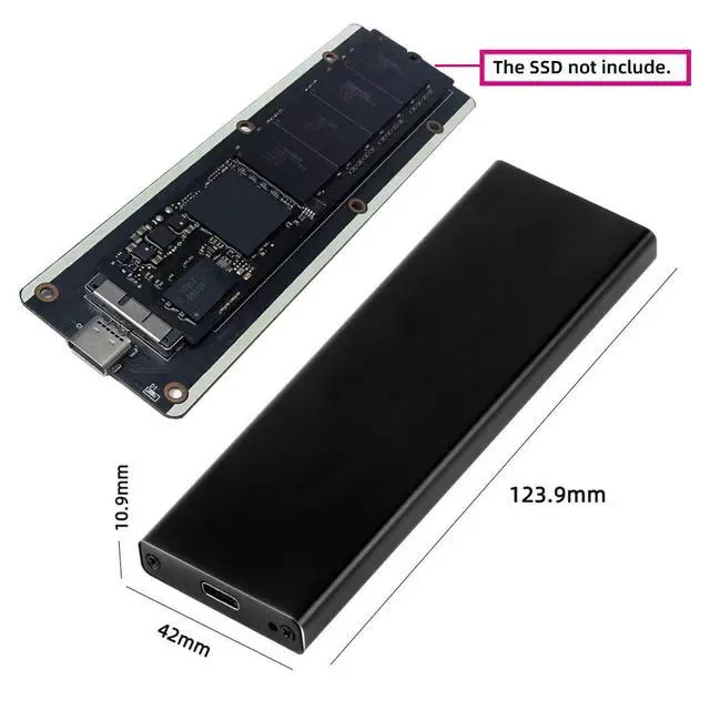 Alt view image 4 of 7 - Adapter USB3.0 Type-C 5Gbps to 12+6Pin Mobile Box USB-C Enclosure for MAC Air Pro 2010 2011 SSD Portable Case