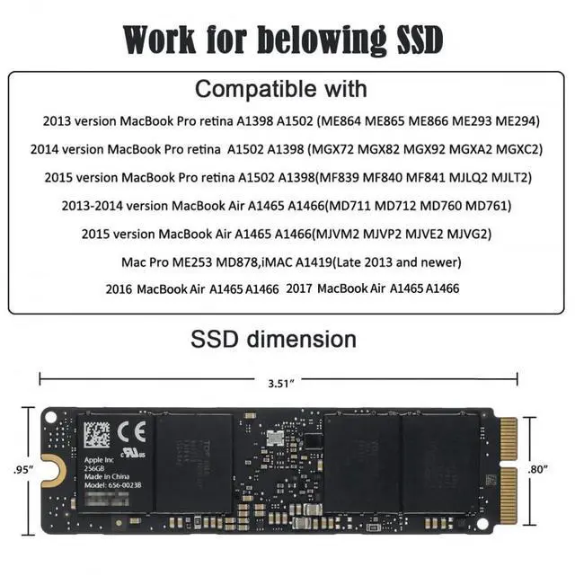 Alt view image 3 of 7 - Adapter 20Gbps USB3.2 Type-C USB-C to 16+12Pin Mobile Box HDD Enclosure for MAC Air Pro 2013 2014 2015 2016 2017 SSD Portable Case