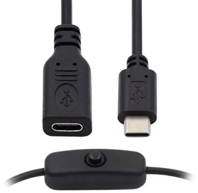 Main image of Cable USB-C with On Off Power Switch Button USB Type C Male to Female for Laptop Keyboard Raspberry Pi 4B