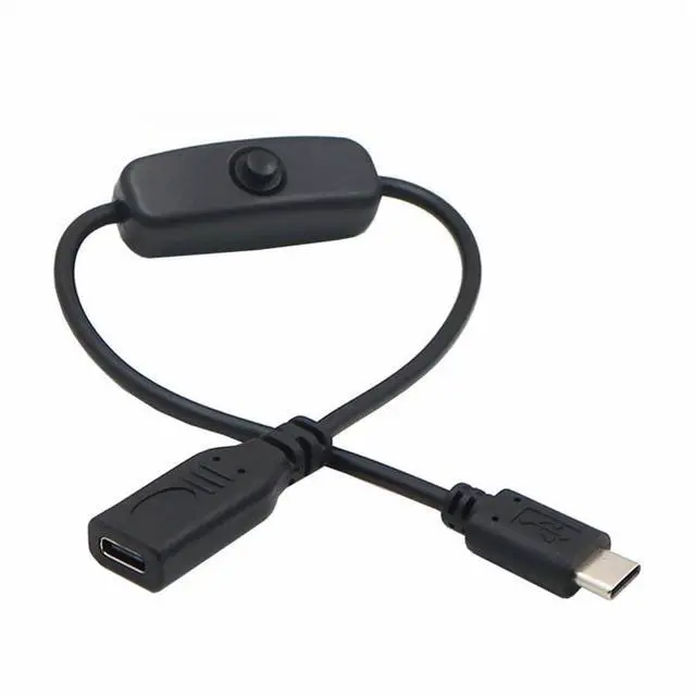 Alt view image 2 of 7 - Cable USB-C with On Off Power Switch Button USB Type C Male to Female for Laptop Keyboard Raspberry Pi 4B