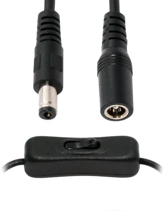 Main image of Cable DC Cable with On Off Power Switch Button DC 5.5x2.1mm Male to Female for DC 5V Desk Lamp Fan Camera
