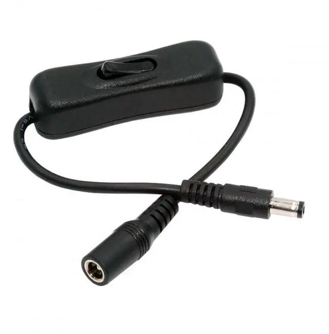 Alt view image 2 of 7 - Cable DC Cable with On Off Power Switch Button DC 5.5x2.1mm Male to Female for DC 5V Desk Lamp Fan Camera