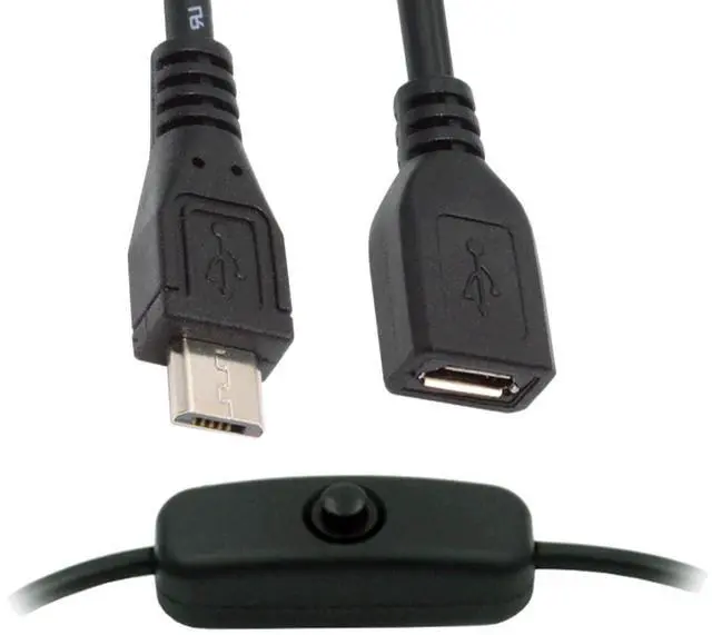 Main image of Cable Micro USB2.0 Cable with On Off Power Switch Button Micro 5Pin Male to Female for DC 5V Desk Lamp Fan Camera