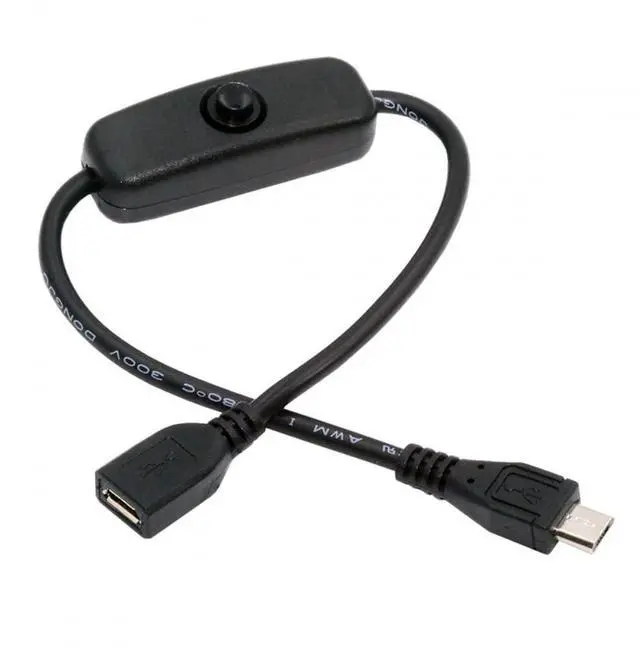 Alt view image 2 of 7 - Cable Micro USB2.0 Cable with On Off Power Switch Button Micro 5Pin Male to Female for DC 5V Desk Lamp Fan Camera