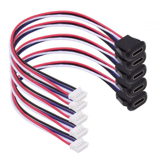 Main image of 5pcs/Set DIY OEM Type C Female Socket to 4Pin Header Cable Pitch=2.0mm Latch Mount Type DC 5V Power