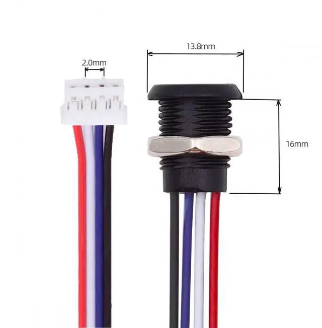 Alt view image 3 of 7 - Connector 5pcs/Set DIY OEM Type C Female Socket to 4Pin Header Cable Pitch=2.0mm Panel Mount Type DC 5V Power Data