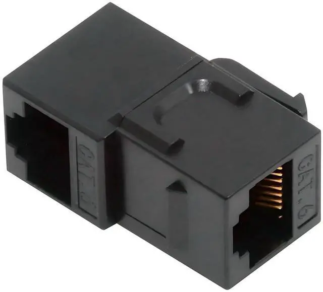 Main image of Adapter 90 Degree Up Angled UTP CAT6 Keystone Coupler RJ45 Female to Female UTP CAT6 Keystone Inline Coupler Black