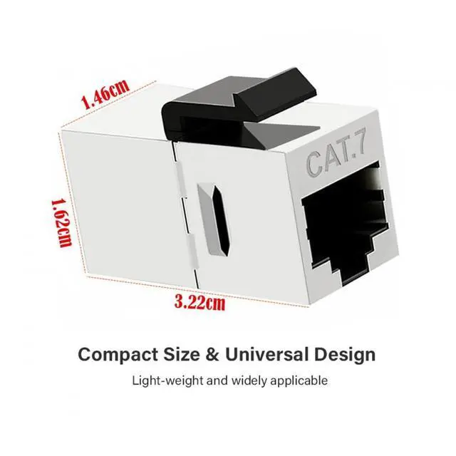 Alt view image 3 of 7 - Adapter 10-Gigabit UTP CAT7 Keystone Coupler RJ45 Female to Female Shield 8P8C UTP STP Keystone Inline Coupler