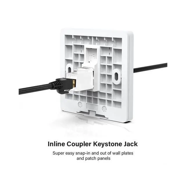Alt view image 4 of 7 - Adapter 10-Gigabit UTP CAT7 Keystone Coupler RJ45 Female to Female Shield 8P8C UTP STP Keystone Inline Coupler