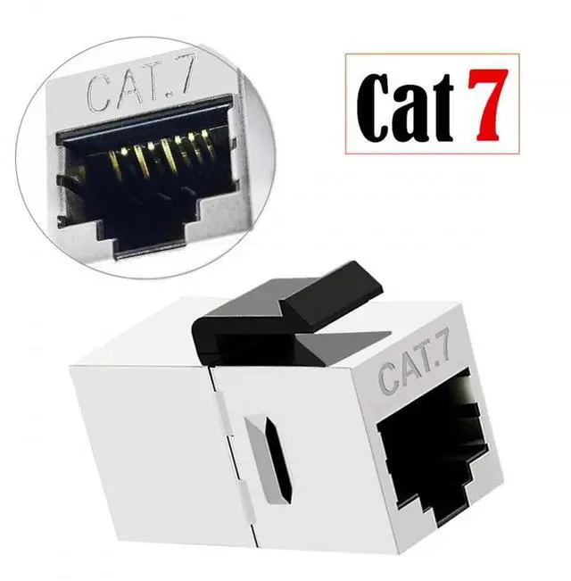 Alt view image 7 of 7 - Adapter 10-Gigabit UTP CAT7 Keystone Coupler RJ45 Female to Female Shield 8P8C UTP STP Keystone Inline Coupler