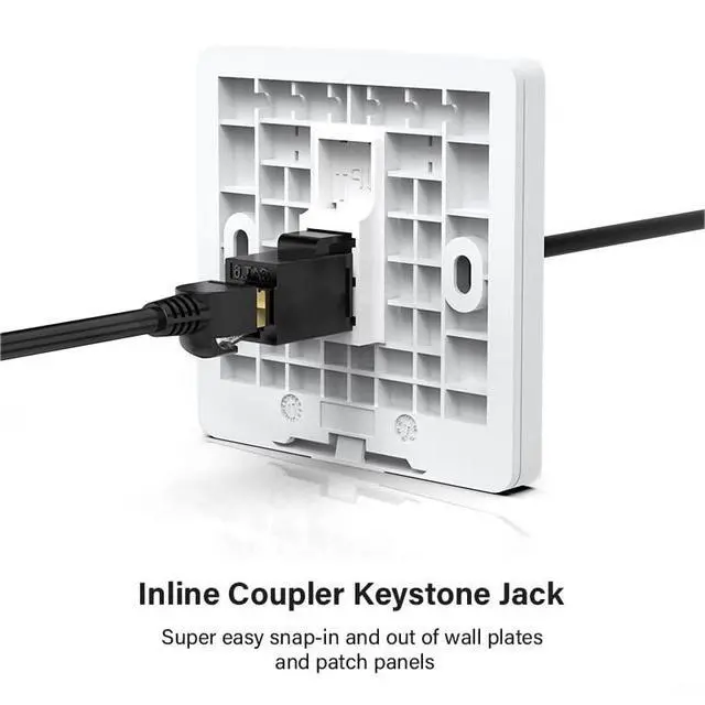 Alt view image 2 of 7 - Adapter UTP CAT6 Keystone Coupler RJ45 Female to Female UTP CAT6 Keystone Inline Coupler Black