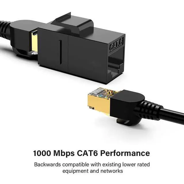 Alt view image 3 of 7 - Adapter UTP CAT6 Keystone Coupler RJ45 Female to Female UTP CAT6 Keystone Inline Coupler Black