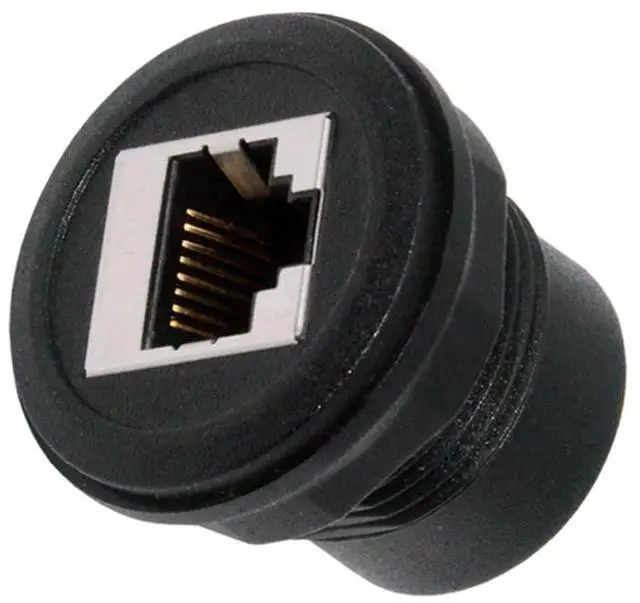 Main image of Waterproof UTP STP RJ45 Female to CAT5E Female Networking Patch Extension Adapter Coupler Car Panel Mount Design