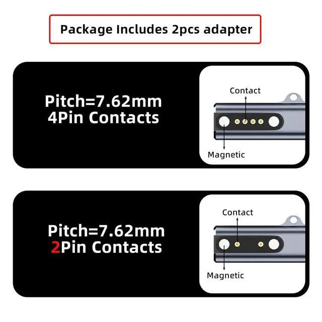 Alt view image 3 of 7 - 2pcs/lot Magnetic Smart Watch Charging Adapter USB Type-C to Pitch 7.62mm with 2-Pin 4-Pin Compatible with Bone Conduction Headphone