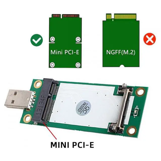Alt view image 6 of 7 - Adapter Mini PCI-E Wireless WWAN to USB Adapter Card with SIM Card Slot Module Testing Tools for 3G/4G/5G LTE Wireless Module Modem Card
