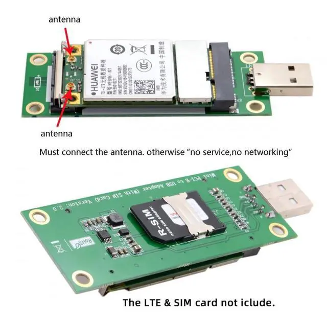 Alt view image 7 of 7 - Adapter Mini PCI-E Wireless WWAN to USB Adapter Card with SIM Card Slot Module Testing Tools for 3G/4G/5G LTE Wireless Module Modem Card