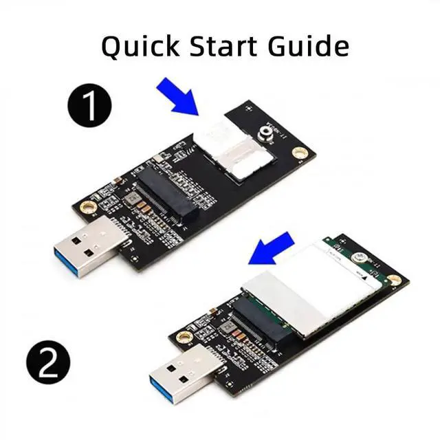 Alt view image 7 of 7 - Adapter NGFF M.2 Key-B WWAN to USB 3.0 Adapter Riser Card with SIM Slot for 3G/4G/5G LTE Wireless Module Modem Card