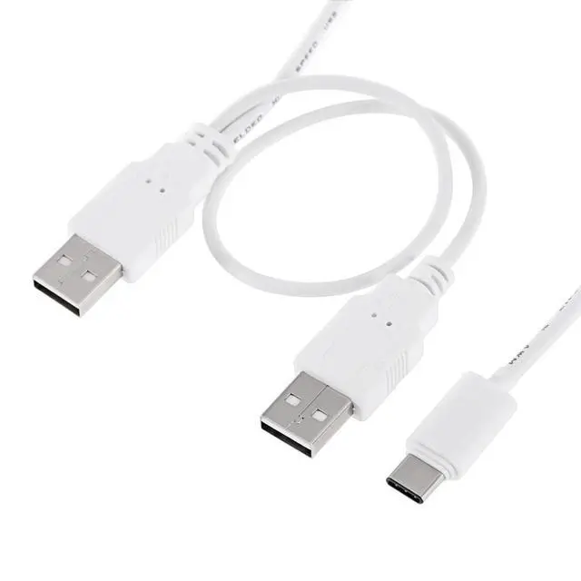 Alt view image 4 of 6 - Cable USB 3.1 Type C USB-C to Dual A Male Extra Power Data Y Cable for Phone Hard Disk