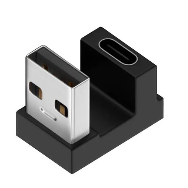 Main image of USB-C Type C Female Up Opposite U Shape Back Angled to USB 3.0 A Male Data Adapter for Laptop Desktop