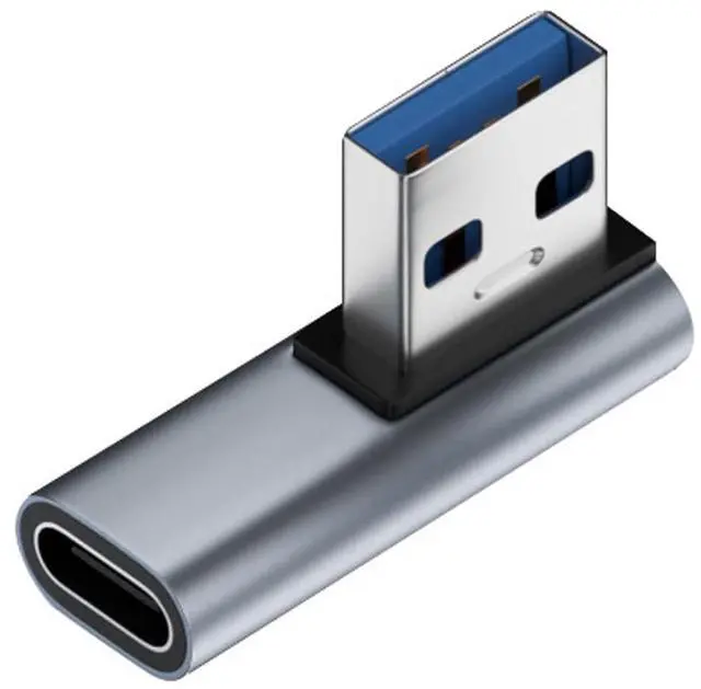 Main image of USB-C Type C Female Low Profile 90 Degree Left Angled to USB 3.0 A Male Data Adapter for Laptop Desktop