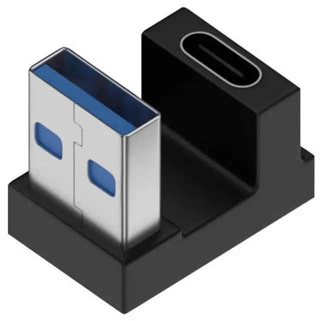 Main image of USB-C Type C Female Opposite U Shape Back Angled to USB 3.0 A Male Data Adapter for Laptop Desktop