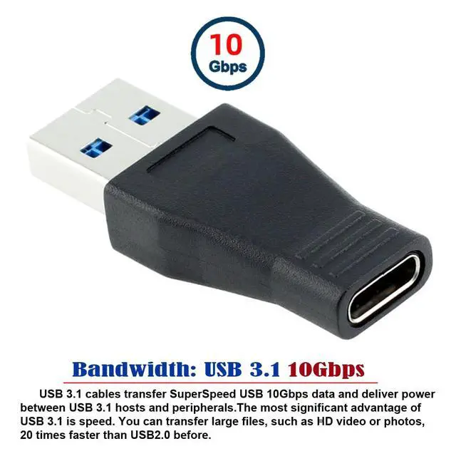 Alt view image 3 of 5 - USB-C USB 3.1 Type C Female to USB 3.0 A Male Data Adapter for Laptop Tablet Phone
