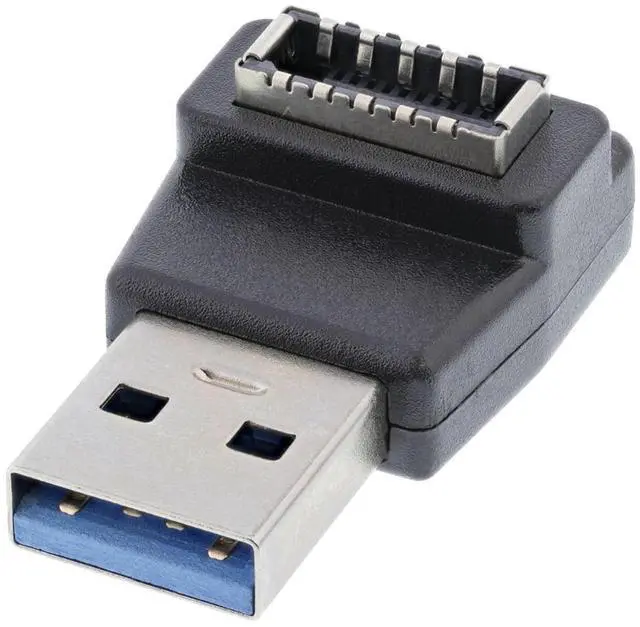 Main image of Adapter Type-A USB3.0 Male to Type-E USB 3.1 Front Panel Header Female Motherboard Extension Data Adapter 90 Degree Angled