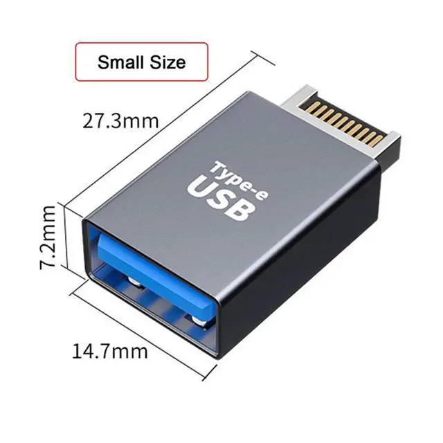 Alt view image 4 of 7 - Adapter USB 3.1 Front Panel Header Male Type-E to Type-A USB3.0 Female Motherboard Extension Data Adapter