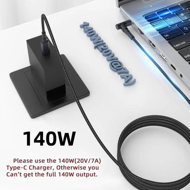 Alt view image 4 of 7 - Cable Type C USB-C Input to 20V DC 5.5 * 2.5mm Output Power 100W 135W 140W 65W PD Charge Cable for Laptop