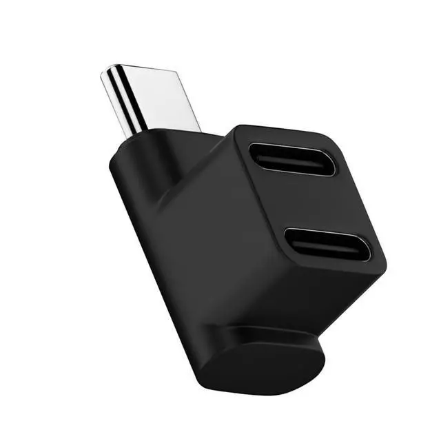 Alt view image 6 of 7 - 10Gbps USB3.0 Type C Male to Dual Female Power Data Splitter Adapter Up Angled Compatible with Deck Laptop