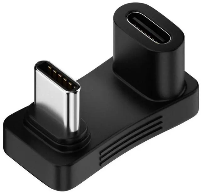 Main image of 10Gbps USB3.0 Type C Male to Female Power Data Video Adapter Opposite U Shape Back Angled Compatible with Deck Phone Laptop