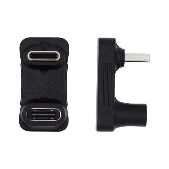 Alt view image 2 of 7 - 10Gbps USB3.0 Type C Male to Female Power Data Video Adapter Opposite U Shape Back Angled Compatible with Deck Phone Laptop