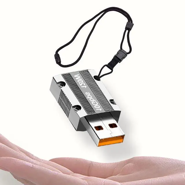 Alt view image 4 of 7 - USB-C USB 3.1 Type C Female to USB 3.0 A Male 10Gbps Data 120W Power Adapter Alloy Shell for Laptop Tablet Phone