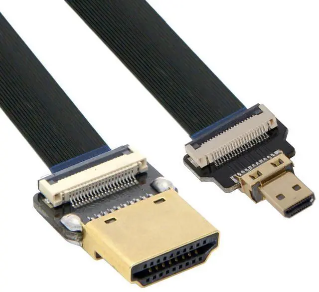 Main image of Cord Ultra Slim HDMI Male to Micro HDMI Male Extension FPC Flat Cable 1080P for FPV HDTV Multicopter Aerial Photography A1-D1 (10cm)