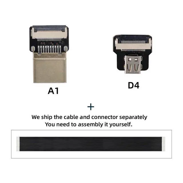 Alt view image 2 of 7 - Cord Ultra Slim HDMI Male to Micro HDMI Female Extension FPC Flat Cable 1080P for FPV HDTV Multicopter Aerial Photography A1-D4 (10cm)