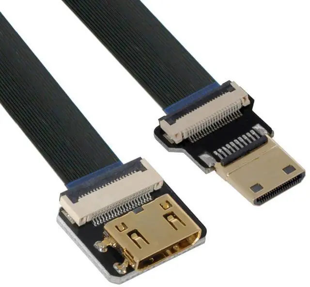 Main image of Cord Ultra Slim Mini HDMI Male to Mini HDMI Female Extension FPC Flat Cable 1080P for FPV HDTV Multicopter Aerial Photography C1-C4 (80cm)
