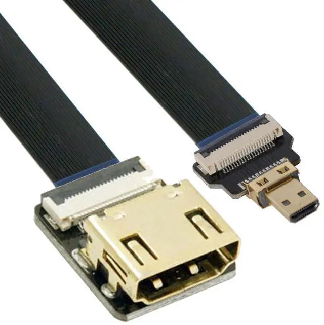 Main image of Cord Ultra Slim Micro HDMI Male to HDMI Female Extension FPC Flat Cable 1080P for FPV HDTV Multicopter Aerial Photography D1-A4 (50cm)