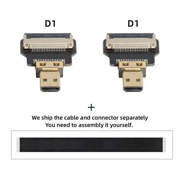 Alt view image 2 of 7 - Cord Ultra Slim Micro HDMI Male to Micro HDMI Male Extension FPC Flat Cable 1080P for FPV HDTV Multicopter Aerial Photography D1-D1 (20cm)