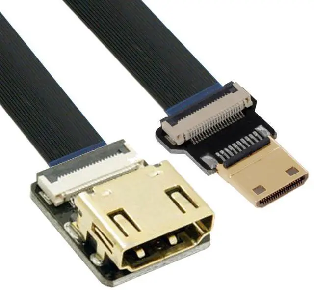 Main image of Cord Ultra Slim Mini HDMI Male to HDMI Female Extension FPC Flat Cable 1080P for FPV HDTV Multicopter Aerial Photography C1-A4 (20cm)