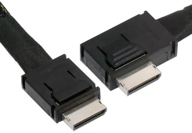 Main image of Cable Left Angled 90 Degree OcuLink PCIe 4.0 PCI-Express SFF-8611 4i to SFF-8611 Data Active Cable for eGPU SSD (50cm)