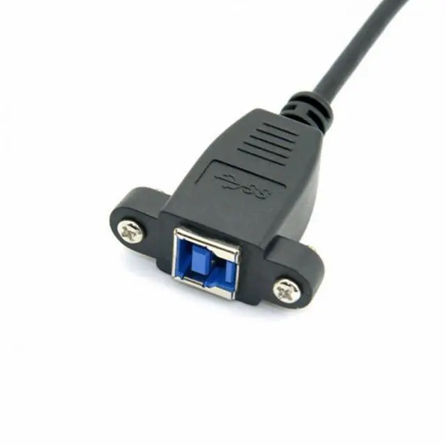 Alt view image 7 of 7 - Cable USB 3.0 Back Panel Mount B Type Female to Right Angled 90 Degree B Type Male Extension 0.5m