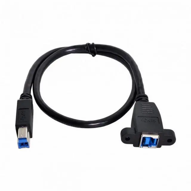 Alt view image 3 of 7 - Cable Super Speed USB 3.0 Back Panel Mount B Female to Male B Type Extension 0.5m