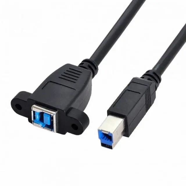 Alt view image 7 of 7 - Cable Super Speed USB 3.0 Back Panel Mount B Female to Male B Type Extension 0.5m