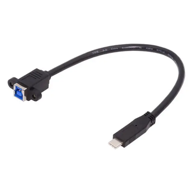 Alt view image 2 of 7 - Cord USB 3.0 Type-B Female to USB3.0 Type-C Male Cable Extension 5Gbps for Disk SSD Camera Data 30cm