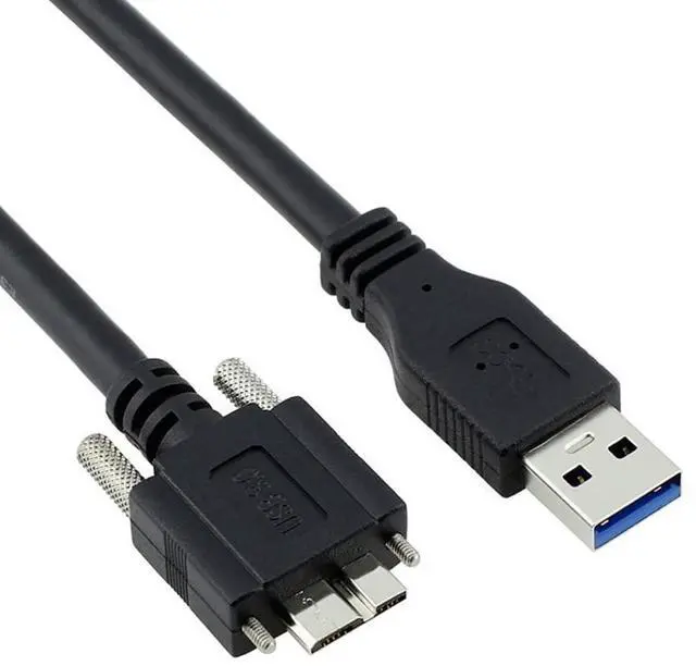 Main image of Cable Micro USB3.0 Single Screw Locking to USB3.0 Data 5Gbps Power Cable for VR Industrial Camera Computer (3.0m)