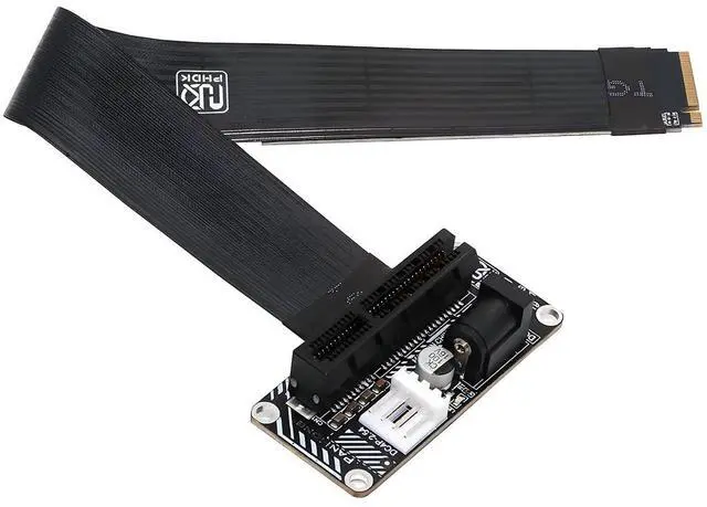 Main image of Straight M.2 NVMe M-Key to Up Angled PCI-E X1 X4 X8 X16 Socket Cable Graphics Card Extension PCI-Express for M2 2280