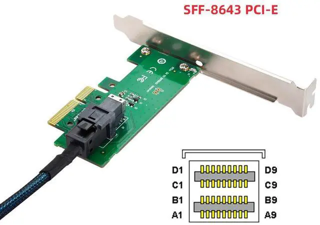 Alt view image 6 of 7 - PCI-E 4.0 PCI-Express 4X to U.2 U2 Kit SFF-8643 NVME PCIe SSD Adapter for Mainboard SSD 750 p3600 p3700 M.2 SFF-8639